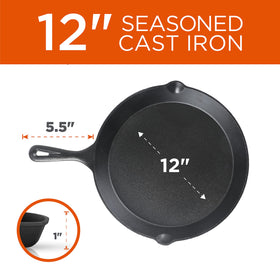 Commercial CHEF outdoor-friendly skillet ideal for campfire cooking.