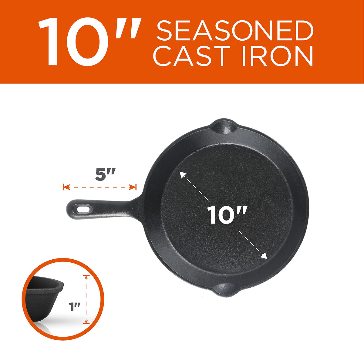 Commercial CHEF skillet ready to use straight from packaging for immediate cooking.