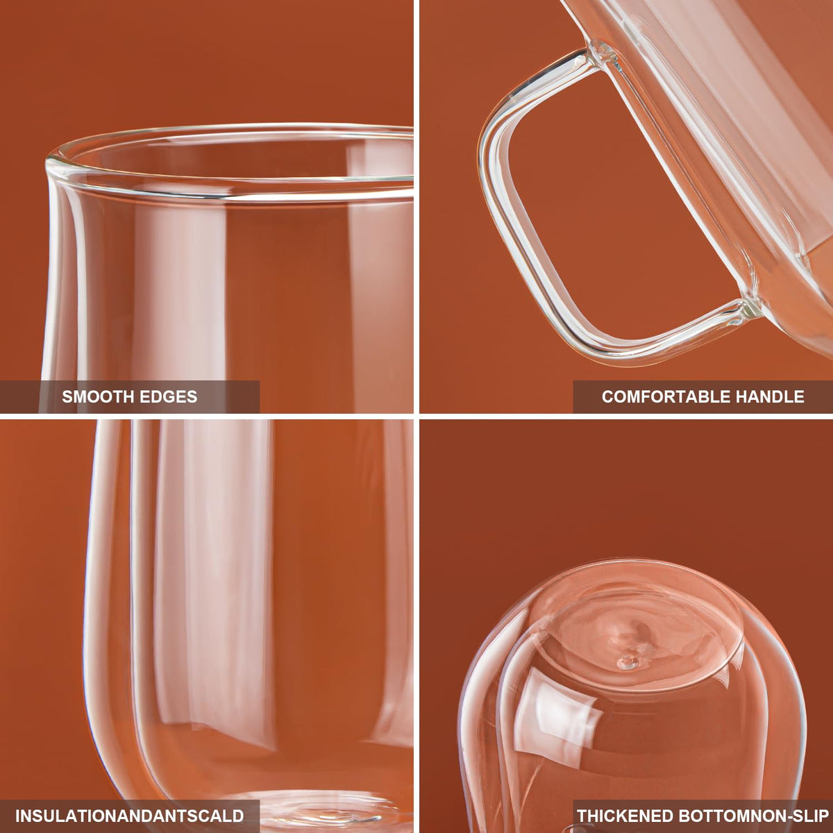 COMOME clear mug highlighting drink color and layers for an elevated table setting.