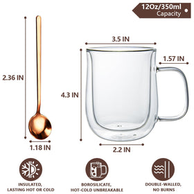 COMOME clear mug with handle highlights beverage color and easy sipping