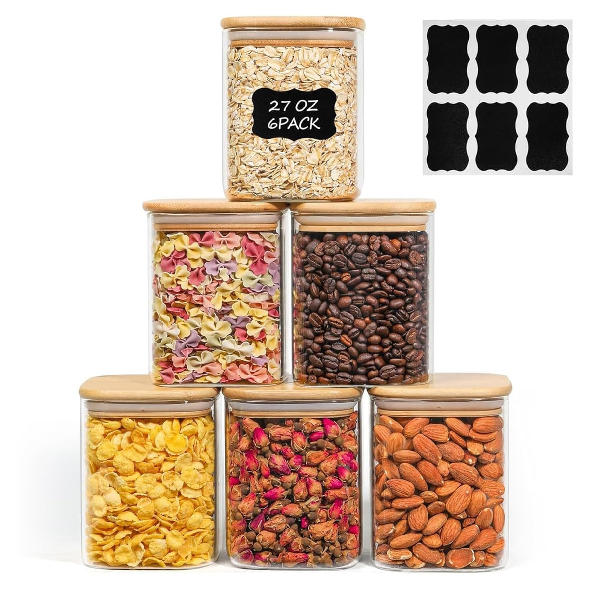 ComSaf 0.8 Qt glass pantry jar with clear visibility for monitoring contents.