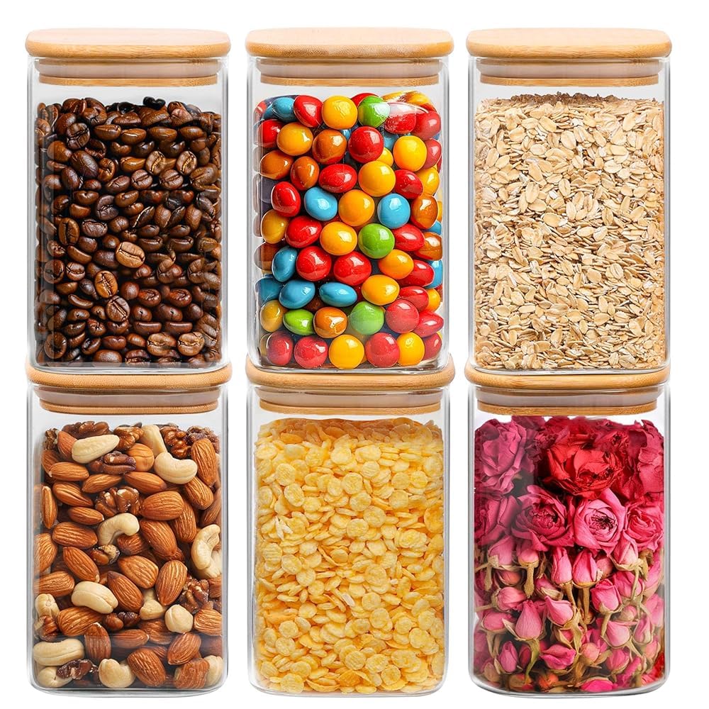 ComSaf 1.2 QT glass storage container with lid, airtight