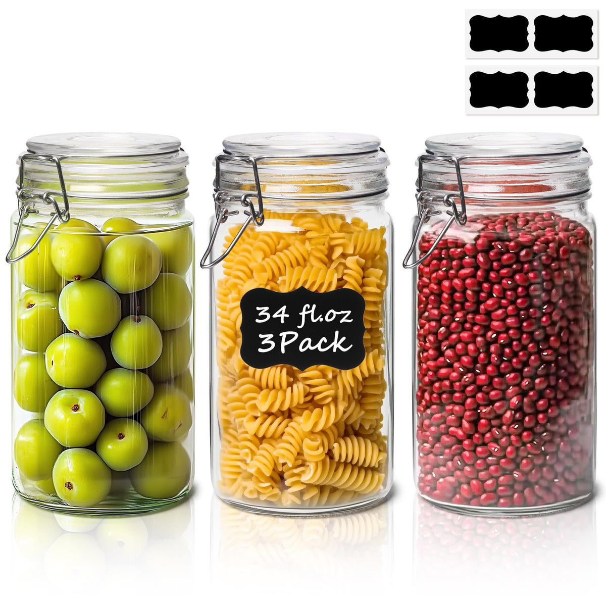 ComSaf 1-quart glass jar with airtight lid for starter storage and freshness.