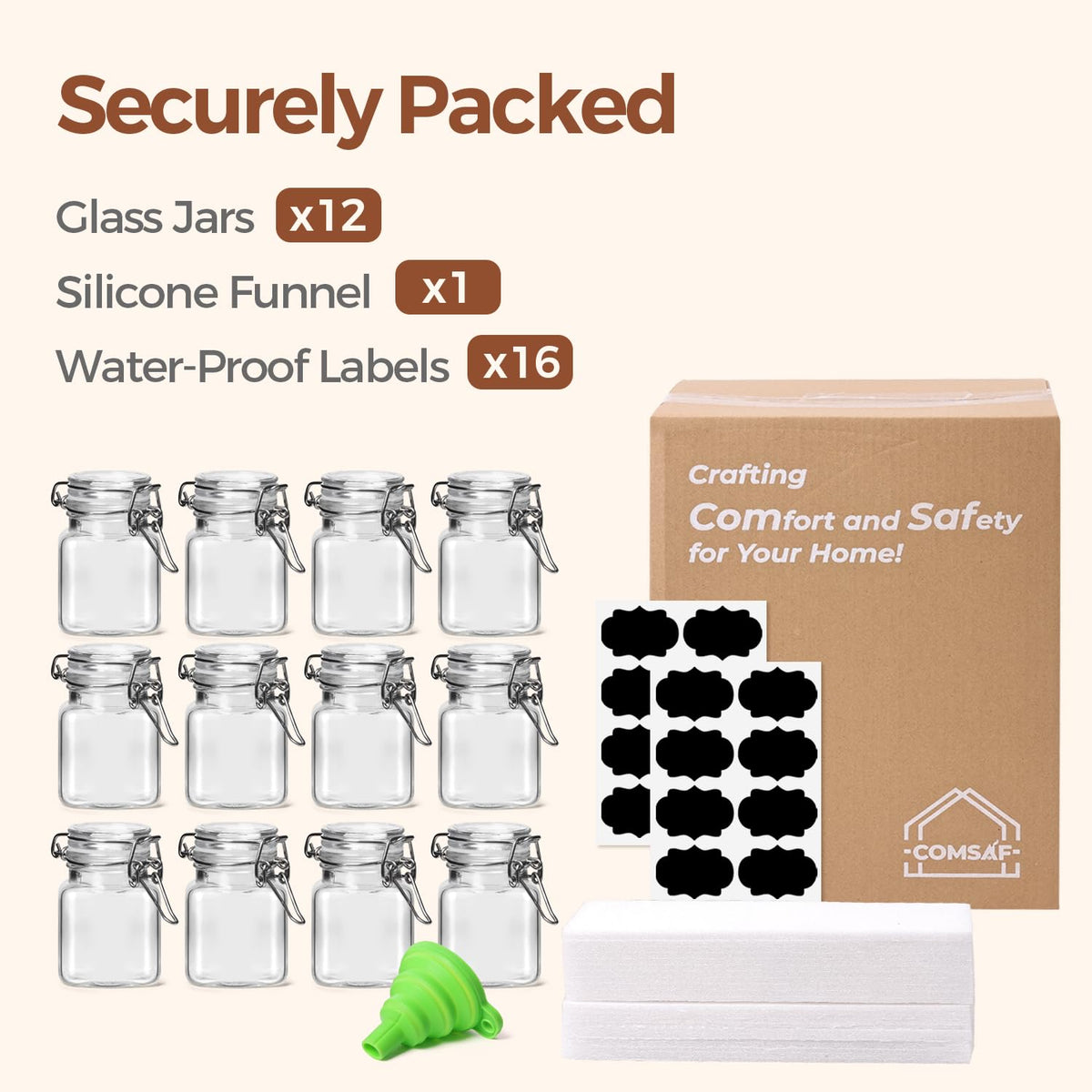 ComSaf 12-pack set ideal for gifting or pantry organization