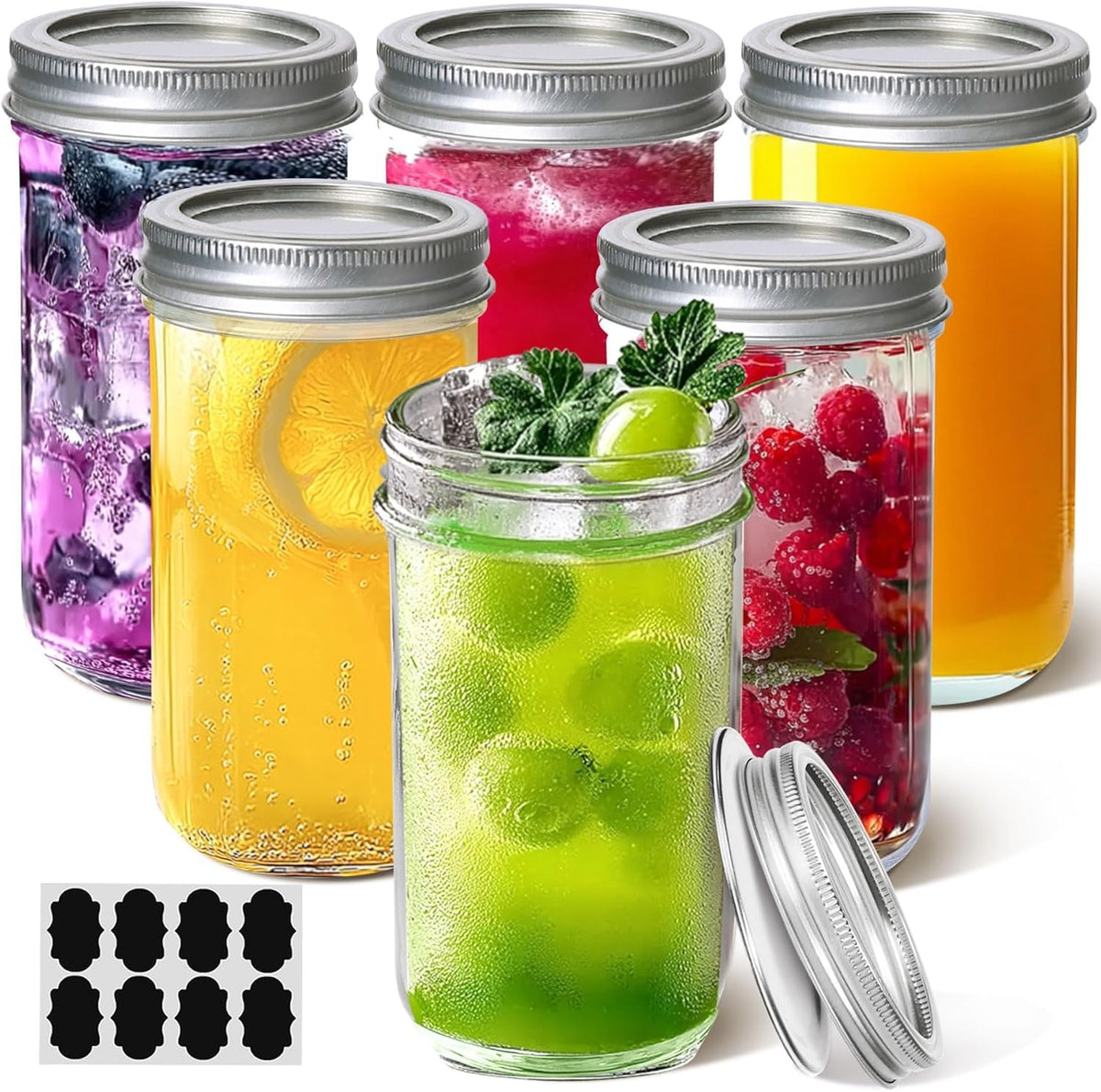 ComSaf 12 oz mason jar with lid for airtight storage and fresh preserves.