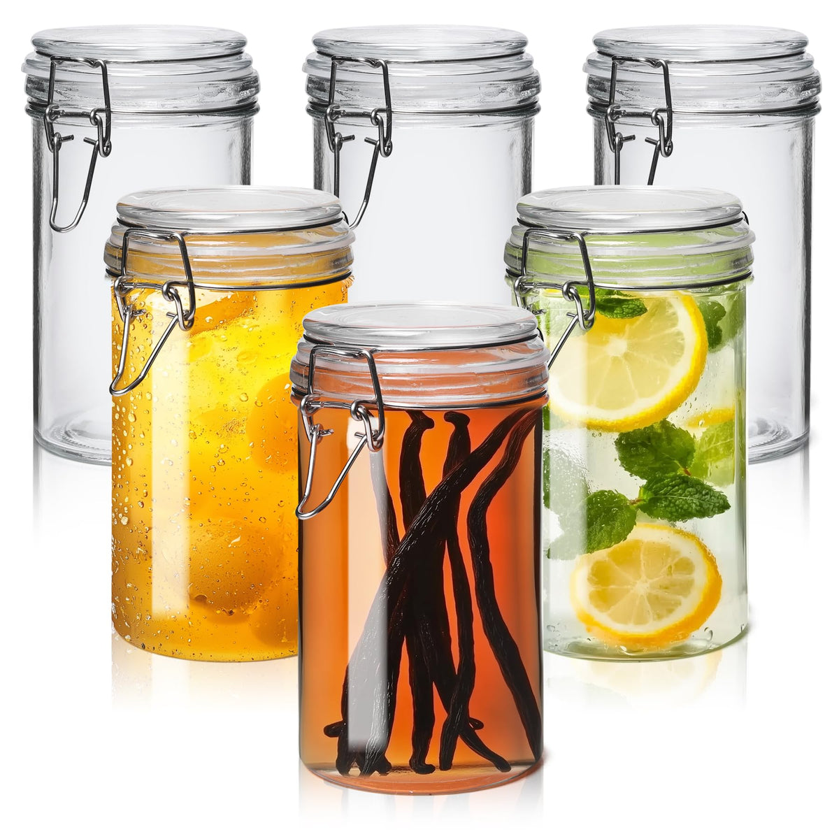 ComSaf 16oz pint jar with airtight lid keeps pantry staples fresh and stackable.
