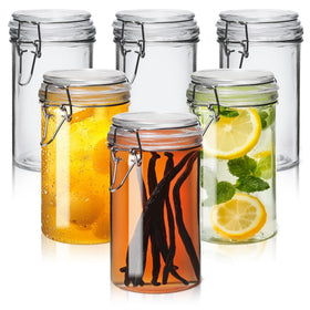 ComSaf 16oz pint jar with airtight lid keeps pantry staples fresh and stackable.