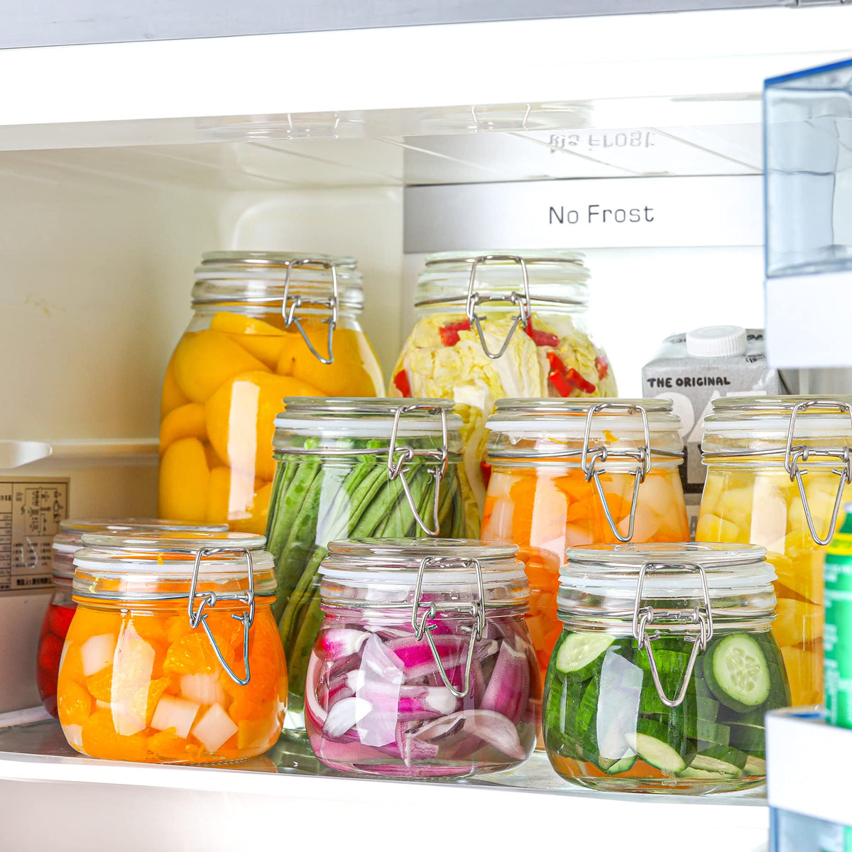 ComSaf 17oz jars shown with nuts and snacks for grab-and-go portions