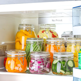 ComSaf 17oz jars shown with nuts and snacks for grab-and-go portions