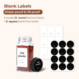 ComSaf 21 labels in black and white styles help organize blends.