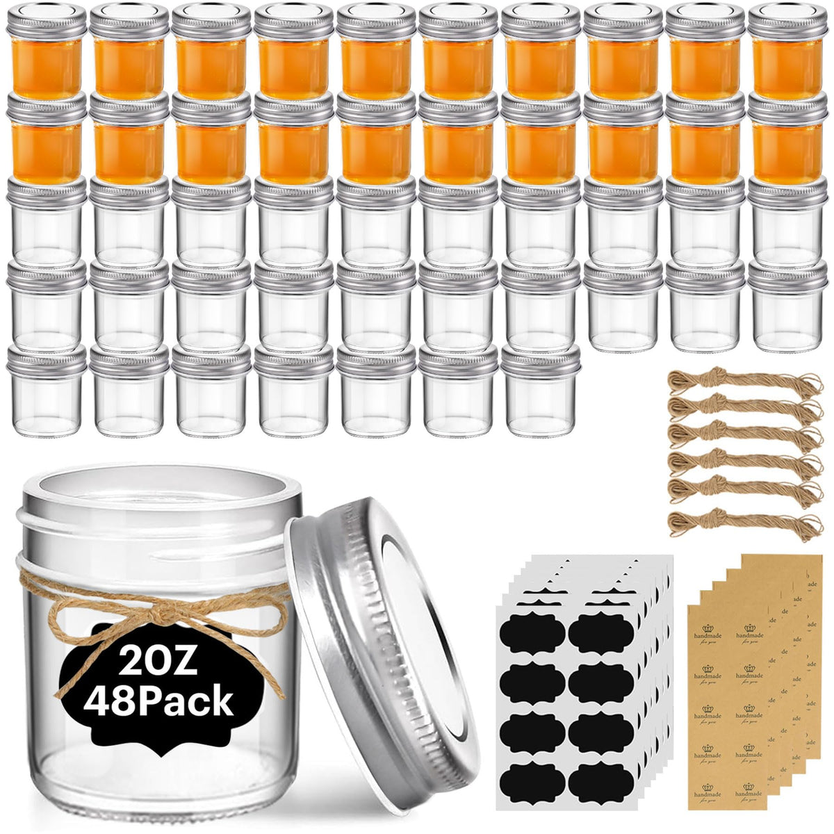 ComSaf 2oz mason jar with lids for leakproof storage and gifting