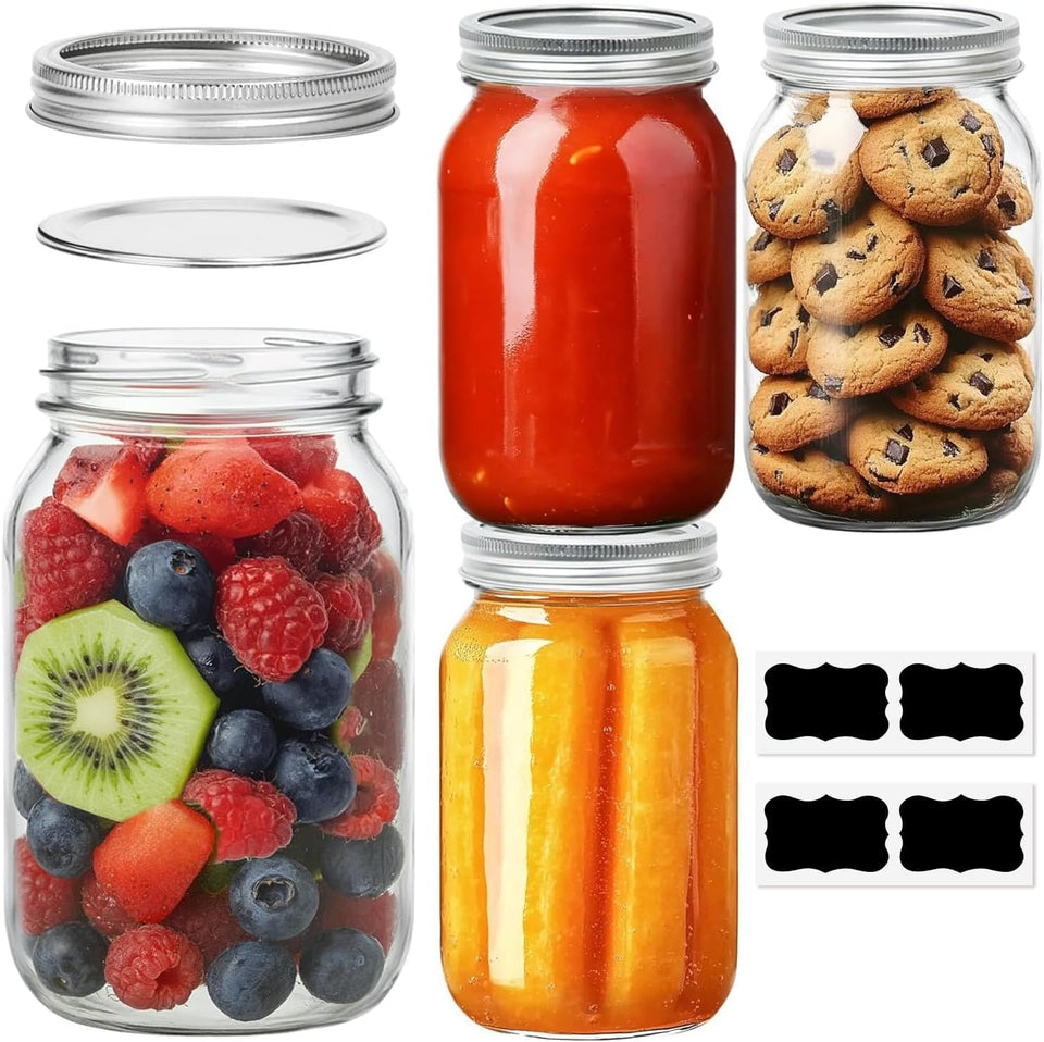 ComSaf 32oz wide-mouth jar with lids for easy batch prep and storage.