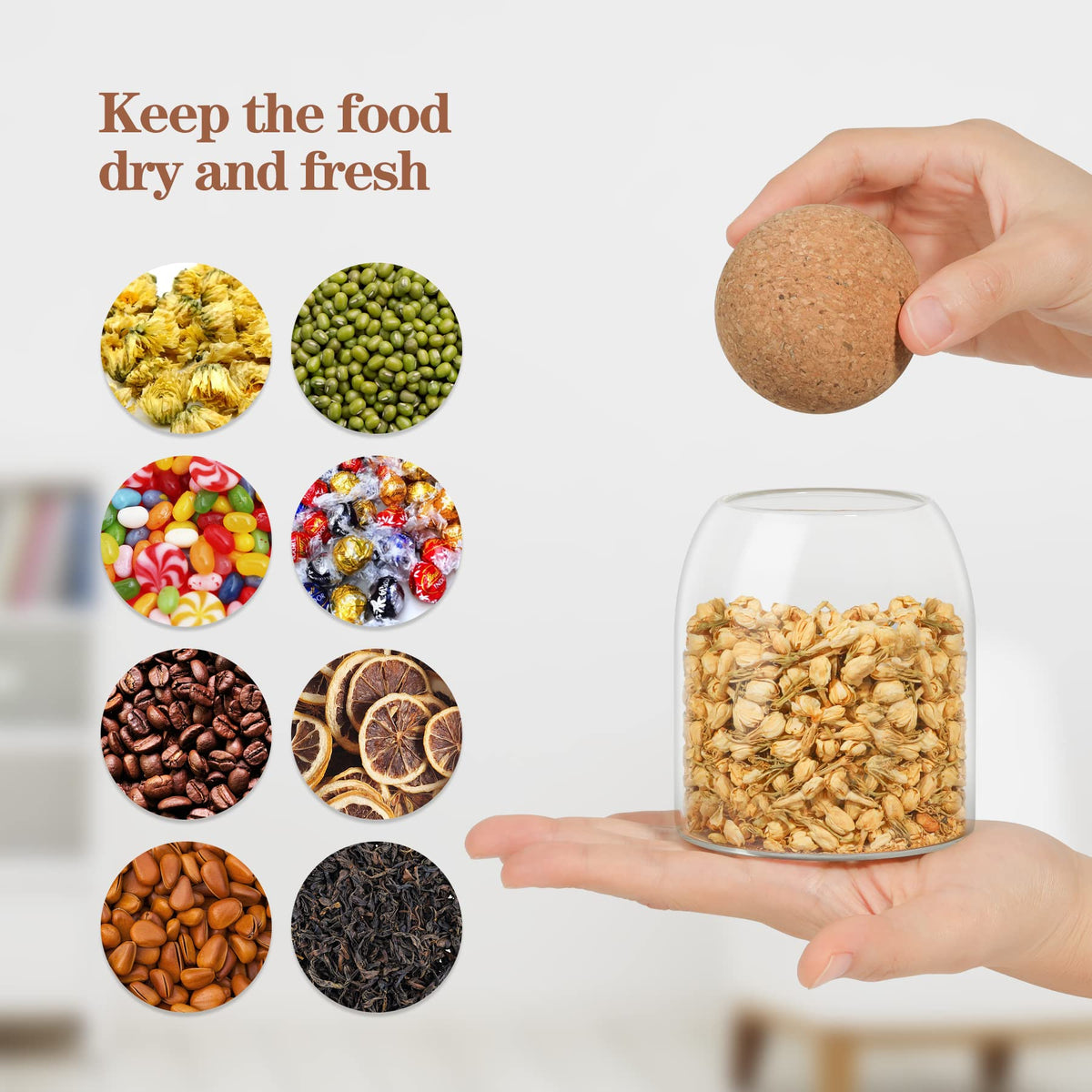 ComSaf 3Pack clear jars offer minimalist kitchen organization.
