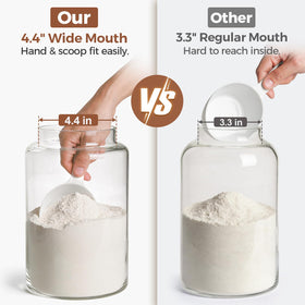 ComSaf 4L capacity jar stores bulk flour, oats, or rice efficiently