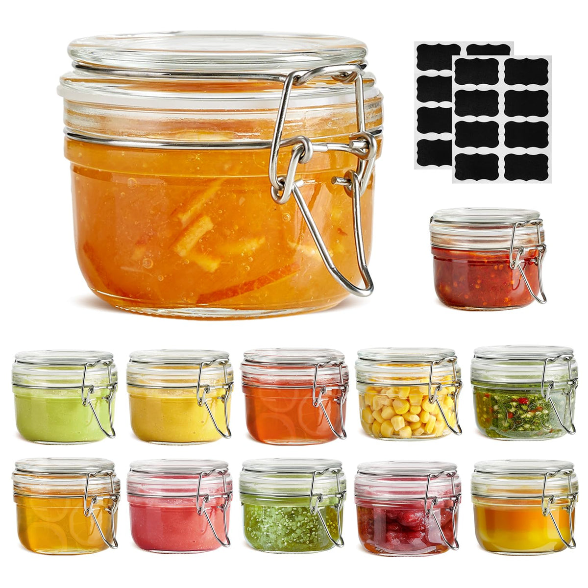 ComSaf 4oz glass spice jar with airtight lid keeps flavors fresh.