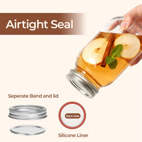 ComSaf 6-pack regular-mouth jars ready for beverages and meals