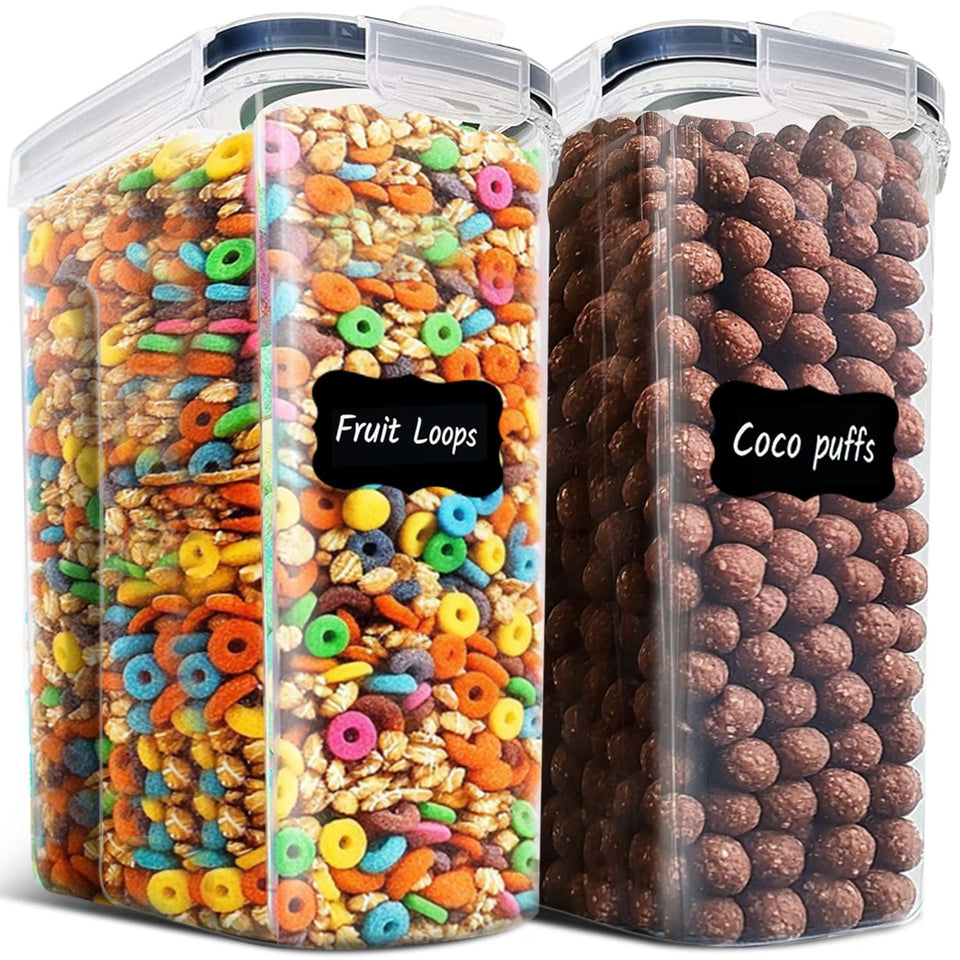 ComSaf 6.3L cereal container with spout for spill-free, one-handed pouring.