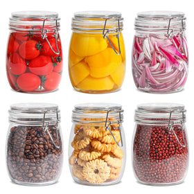 ComSaf 6-pack 25oz mason jar front view for versatile kitchen storage and easy labeling.