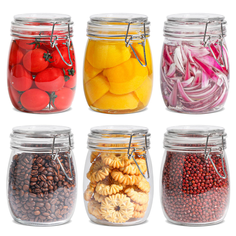 ComSaf 6-pack 25oz mason jar front view for versatile kitchen storage and easy labeling.