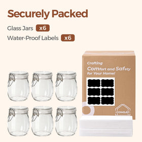 ComSaf 6-pack 25oz mason jar gift-ready pack perfect for housewarmings.