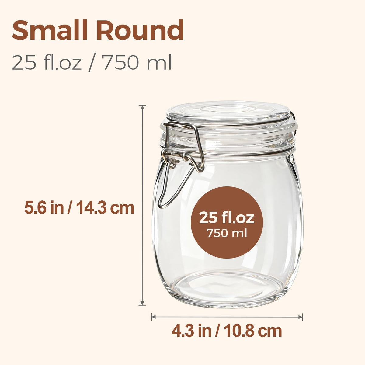 ComSaf 6-pack 25oz mason jar wide mouth ideal for easy filling and cleaning.