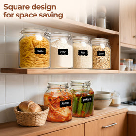 ComSaf 88oz bulk capacity storage keeps pantry staples organized.