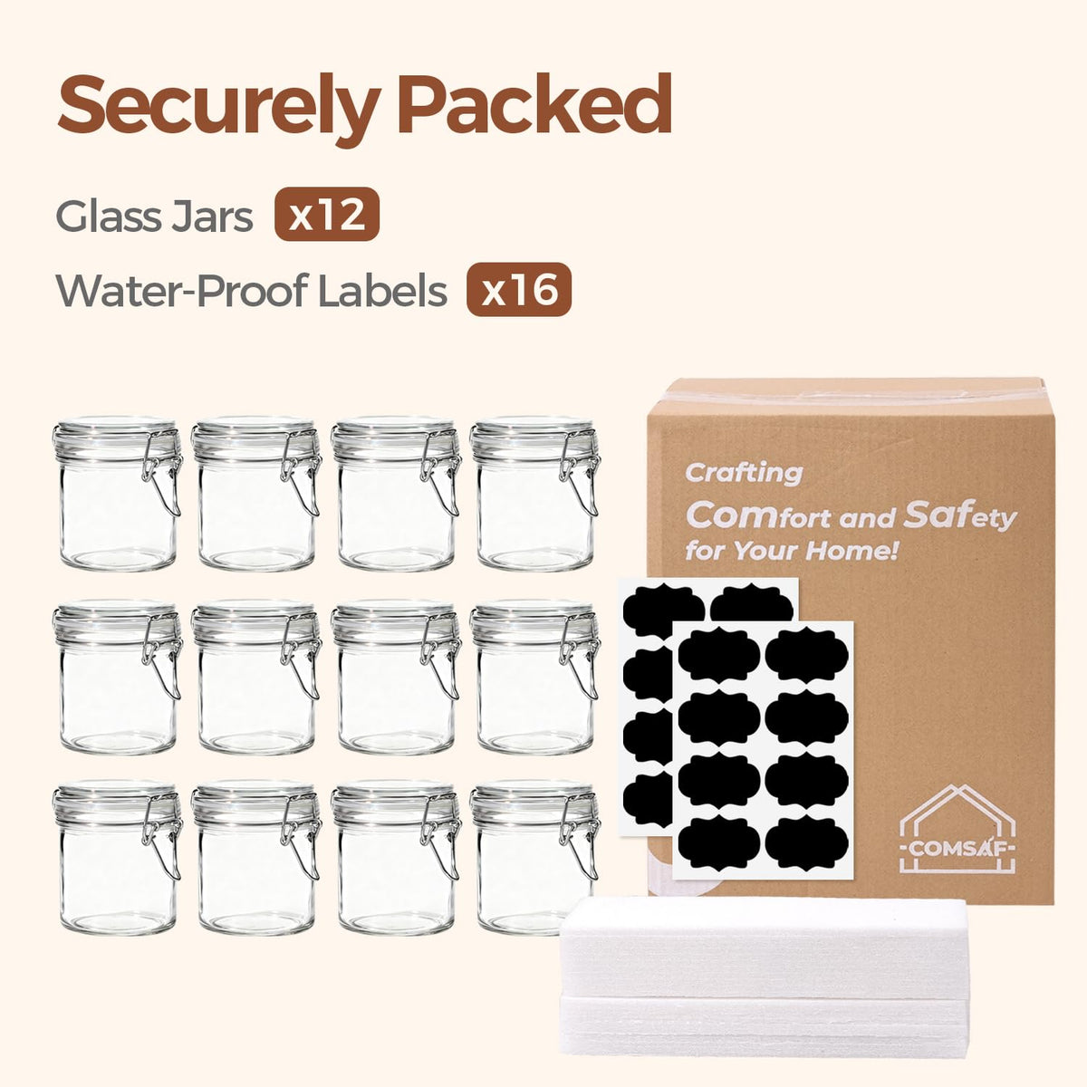 ComSaf jars suit sauces and dressings in a tidy system.