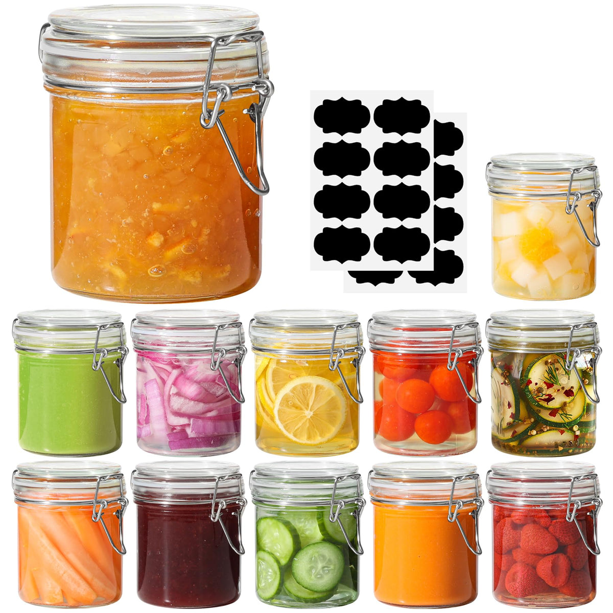 ComSaf 8oz glass jar with airtight lid for spice storage.
