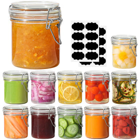 ComSaf 8oz glass jar with airtight lid for spice storage.