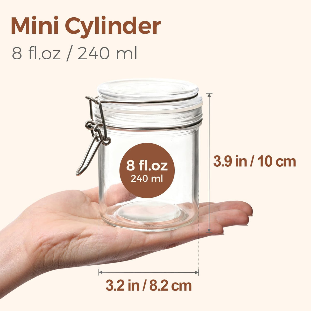 ComSaf jar wire clamp close-up shows airtight seal for freshness.