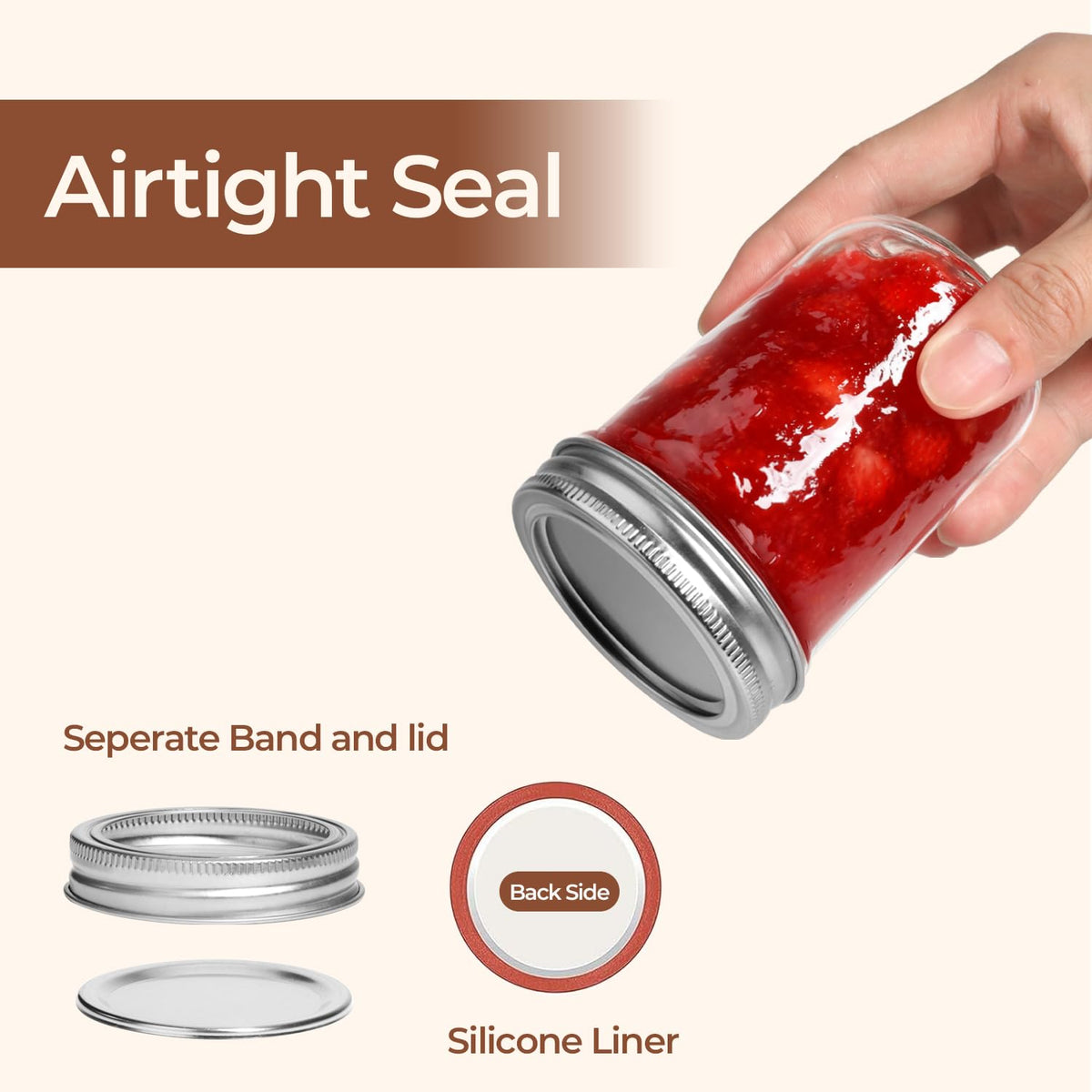 ComSaf mason jar for pantry dry goods organization and easy access
