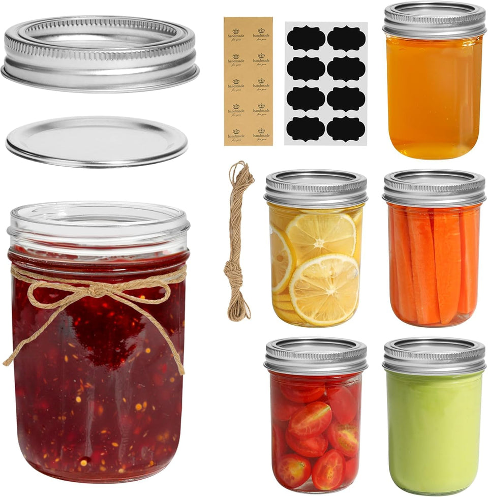 ComSaf 8 oz mason jar front view for jams and sauces.