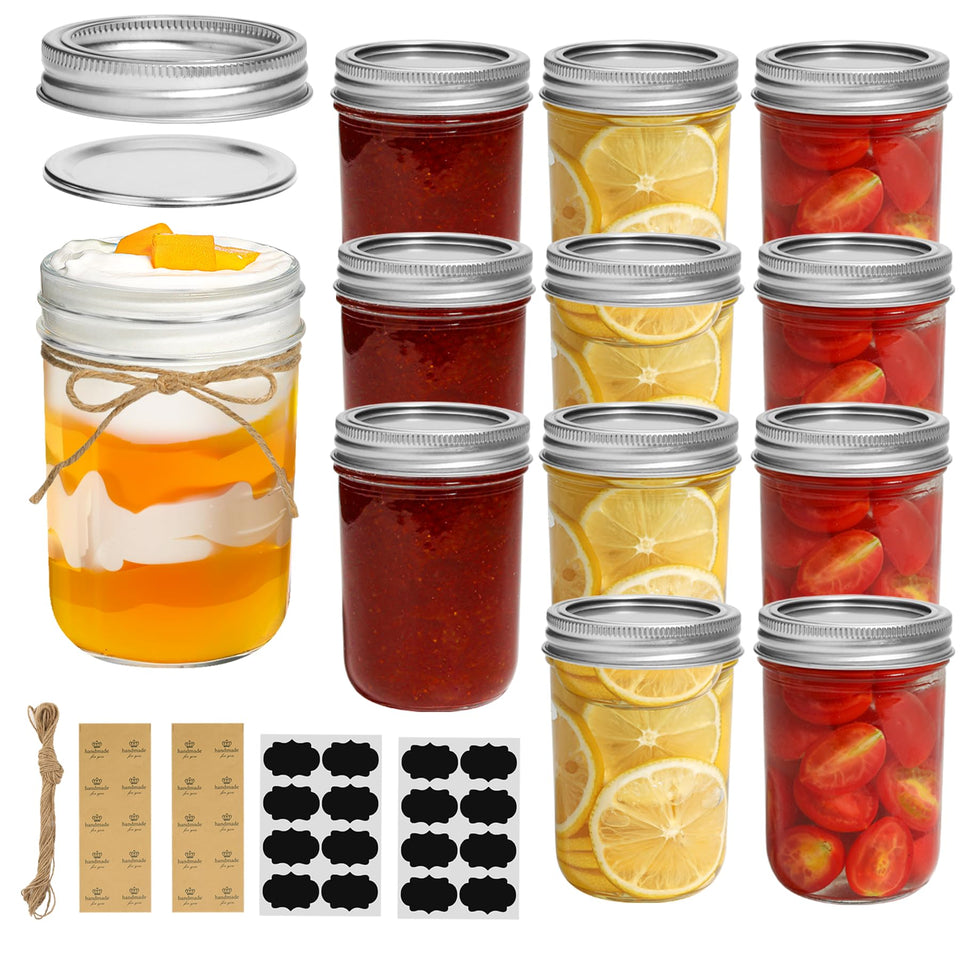 ComSaf 8 oz mason jar with lids for secure storage