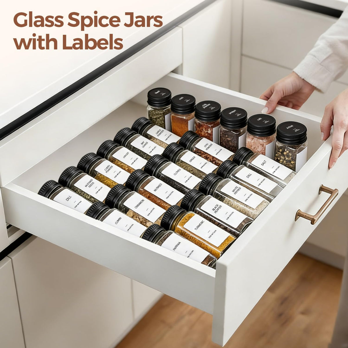 ComSaf glass jars offer a minimalist look.