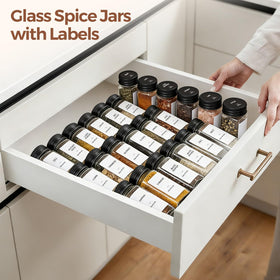 ComSaf glass jars offer a minimalist look.