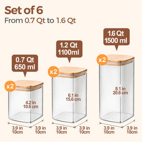 ComSaf 0.7qt square jar showing wood lid seal for freshness