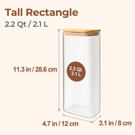 ComSaf bamboo lid glass jar offers clear view for easy food monitoring.