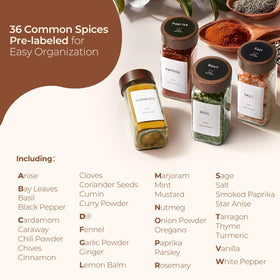 ComSaf blank labels let you customize spice categories.