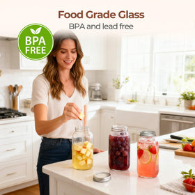 ComSaf BPA-free sealing lids preserve flavor without staining.