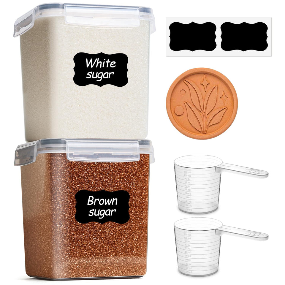 ComSaf brown sugar container with terracotta disc restores texture for softer sugar