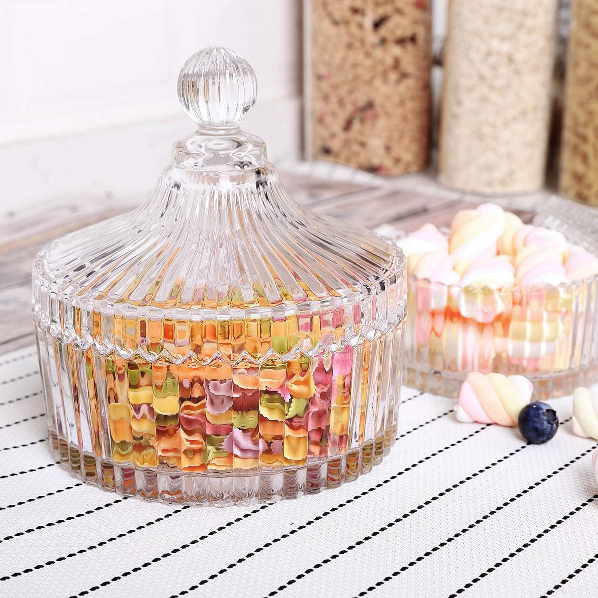 ComSaf candy jar lid with easy-grip knob enables quick access