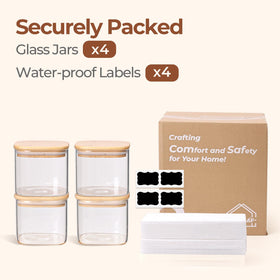 ComSaf candy, spice, coffee, and sugar containers help declutter kitchen countertops.