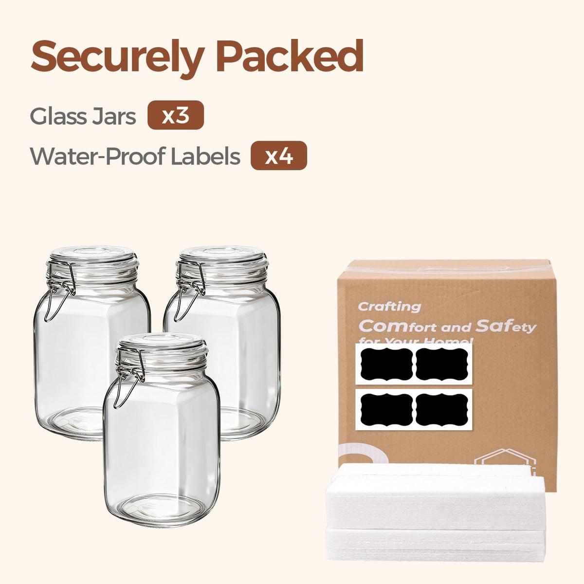 ComSaf chalkboard labels help re-label as pantry needs change.