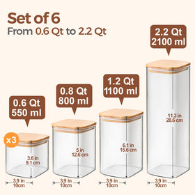 ComSaf clear glass canister lets you monitor contents at a glance.