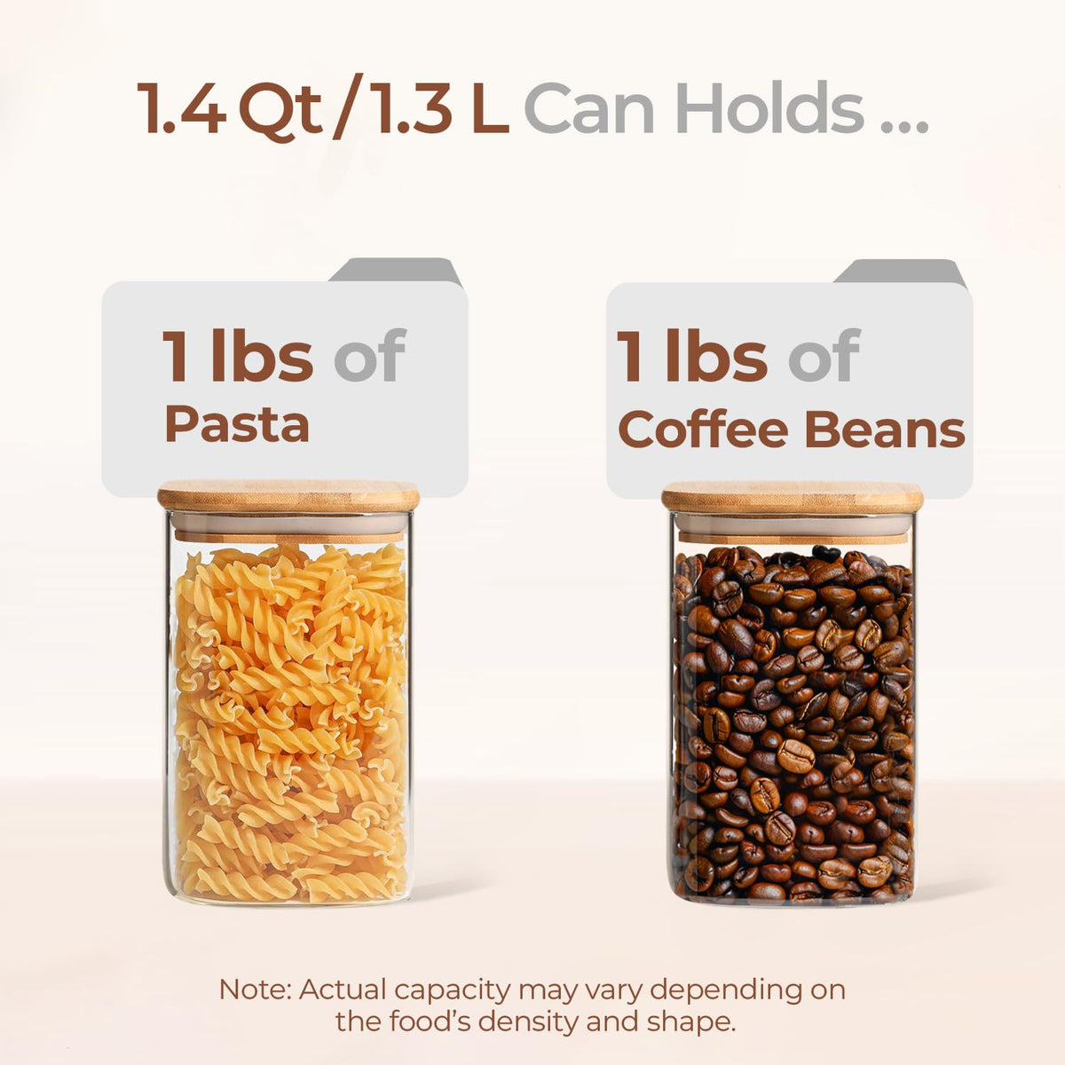 ComSaf see-through glass containers show contents at a glance