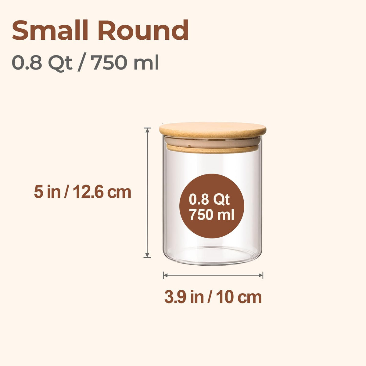 ComSaf clear glass jar showing contents at a glance for planning