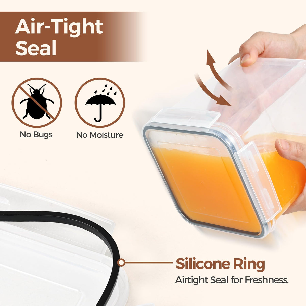 ComSaf clear material containers for quick content checks.