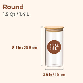 ComSaf clear round glass jar highlighting visibility for pantry planning