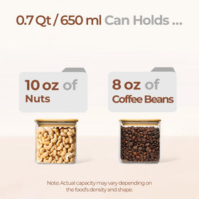 ComSaf clear square glass container makes monitoring food levels quick and effortless.