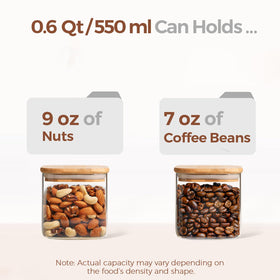 ComSaf clear square glass containers enabling quick monitoring of contents